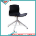 Modern Design Plastic Swivel Office Chair with Cushion and Aluminum White Color Feet